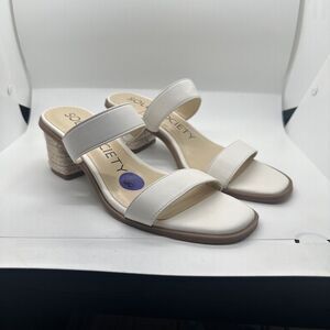 Sole Society Lunespa White Chunky Strappy Block Sandals Womens Size 8 1/2 NWT